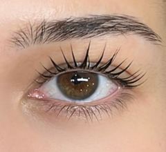 Lash Lift + Tint lashes on a client
