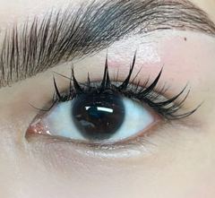 Anime lashes on a client