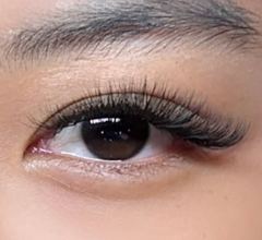Russian Volume lashes on a client