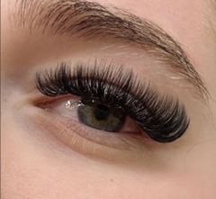 Mega Volume lashes on a client